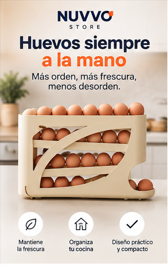 Organizador de Huevos Deslizante (4 Niveles)
