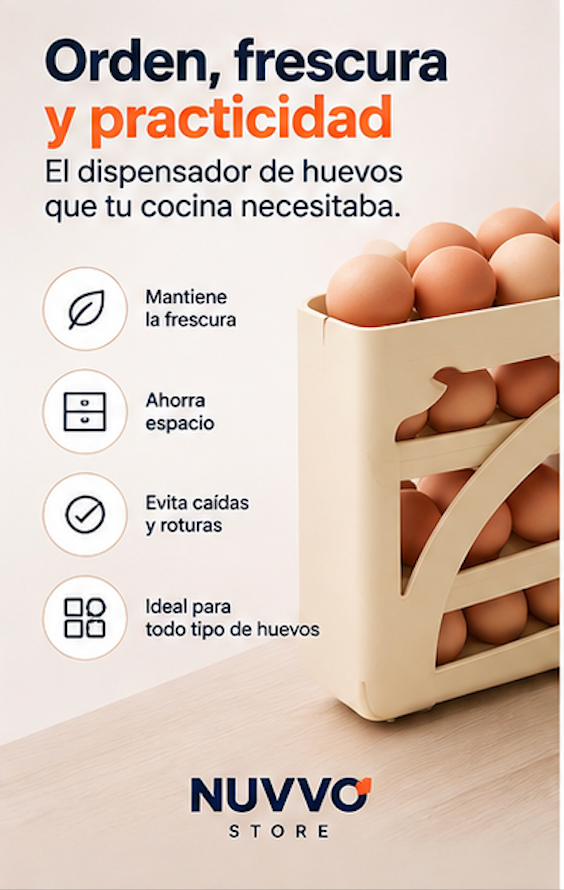 Organizador de Huevos Deslizante (4 Niveles)
