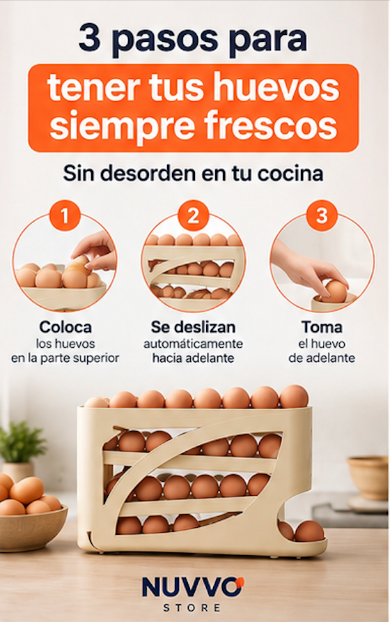 Organizador de Huevos Deslizante (4 Niveles)