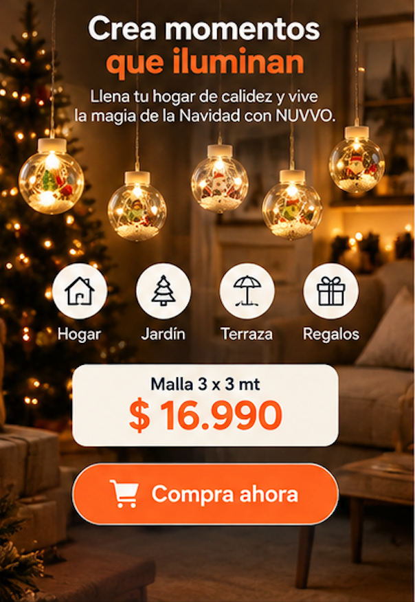 Cortina Cascada Navideña LED con Esferas de Luz